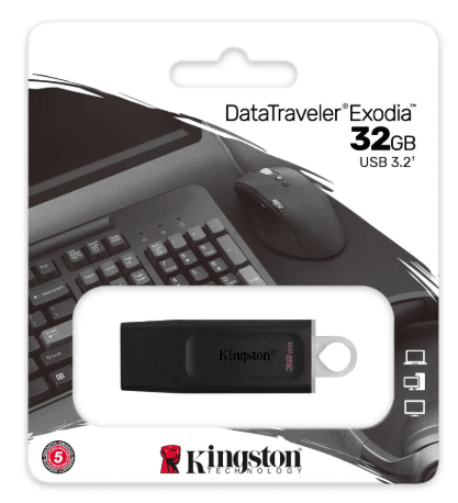 Memoria USB Kingston 32 GB, Negra - DataTraveler Exodia