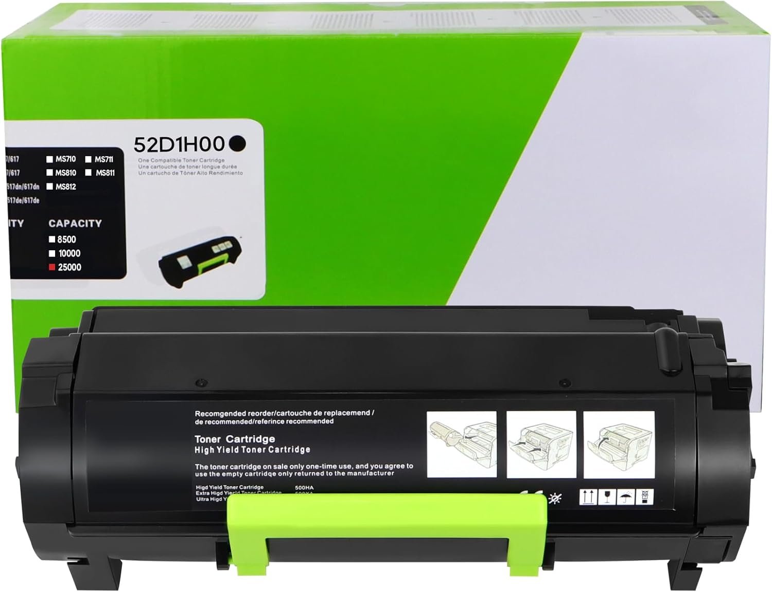 Cartucho de Tóner 52D1H00 Compatible con Lexmark – Alto Rendimiento