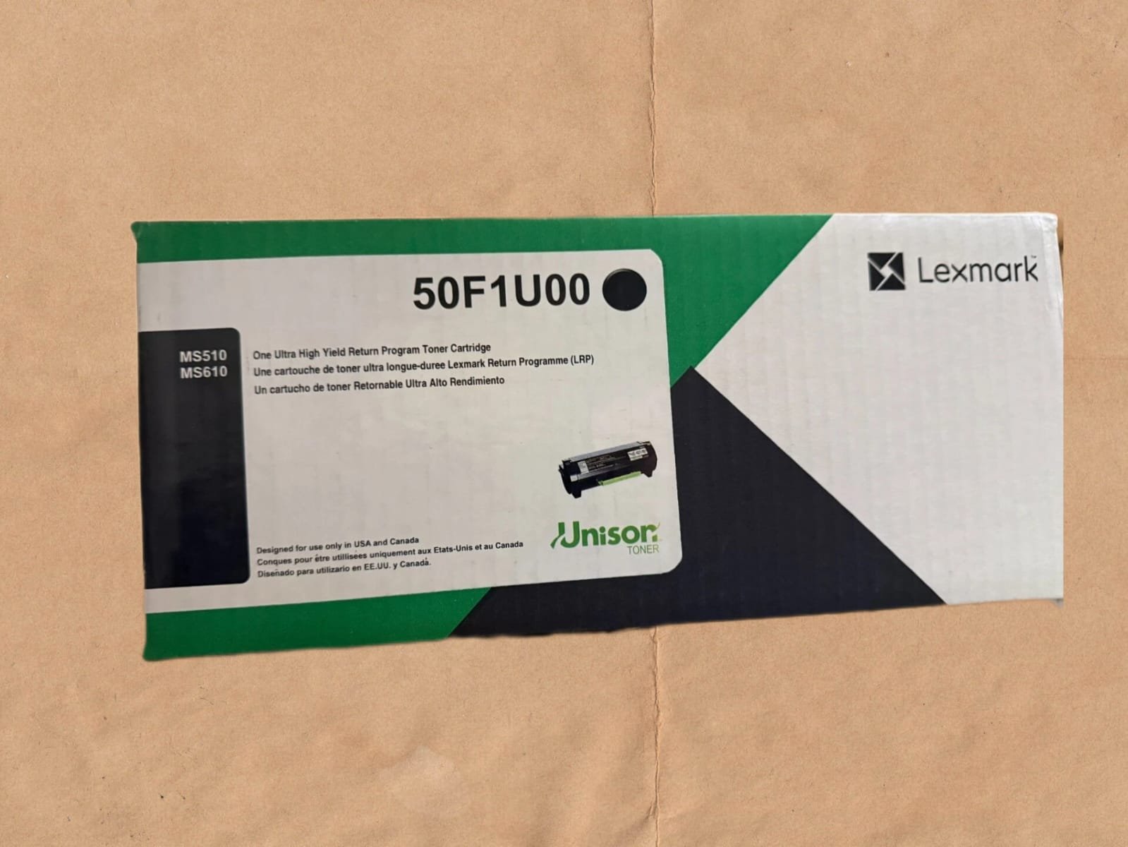 Tóner Negro Lexmark 50F1U00 / 50F4U00 Alto Rendimiento MS610 y MS611